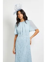 فستان ميدي بتداخل دانتيل منقط - 1