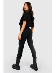 Cable Knit Seamless Supersoft Leggings - black - 1