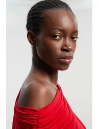 Jersey Crepe Asymmetric Neckline Maxi Dress - 2