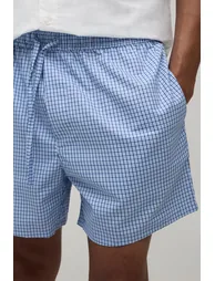 Relaxed Mid Length Micro Check Short - blue - 3