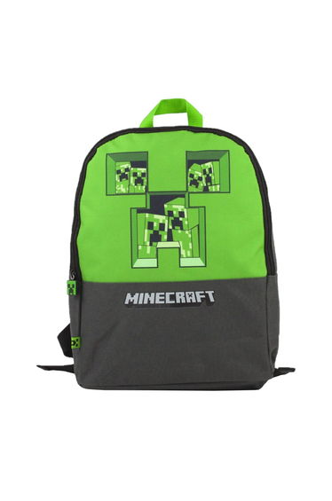 Minecraft Pixel Creeper Backpack - Grey/Green