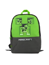 Minecraft Pixel Creeper Backpack - Grey/Green