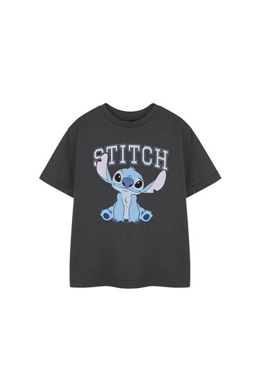 Lilo & Stitch Girls College T-Shirt - Charcoal