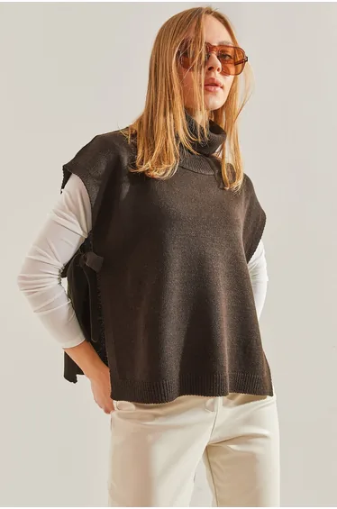 Women's Turtleneck Belt Tie Knitwear Sweater