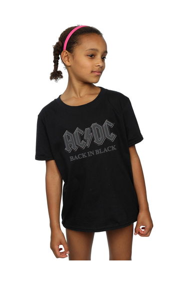 AC/DC Girls Back In Black Cotton T-Shirt - Black