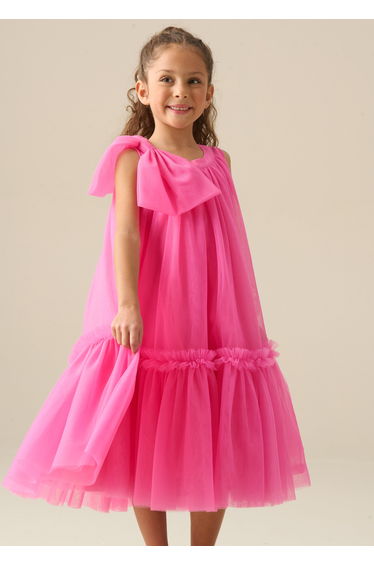 Talullah Bow Shoulder Tulle Dress