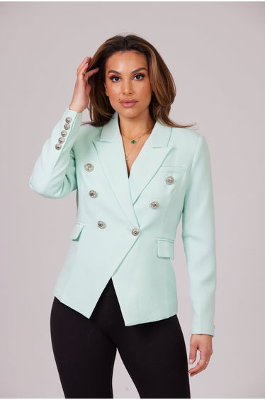 MINT GREEN RED WITH SILVER BUTTONS BLAZER
