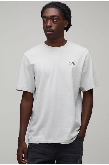 Grey Regular Floral Print T-Shirt - grey