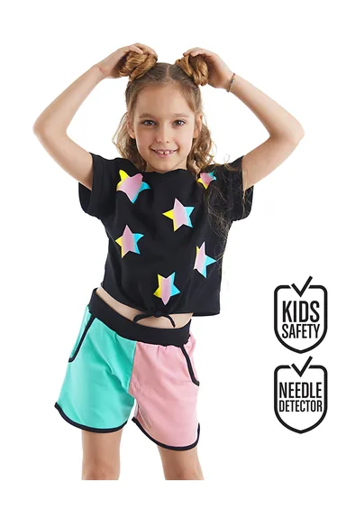 Colorful Star Girls' T-Shirt Shorts Set