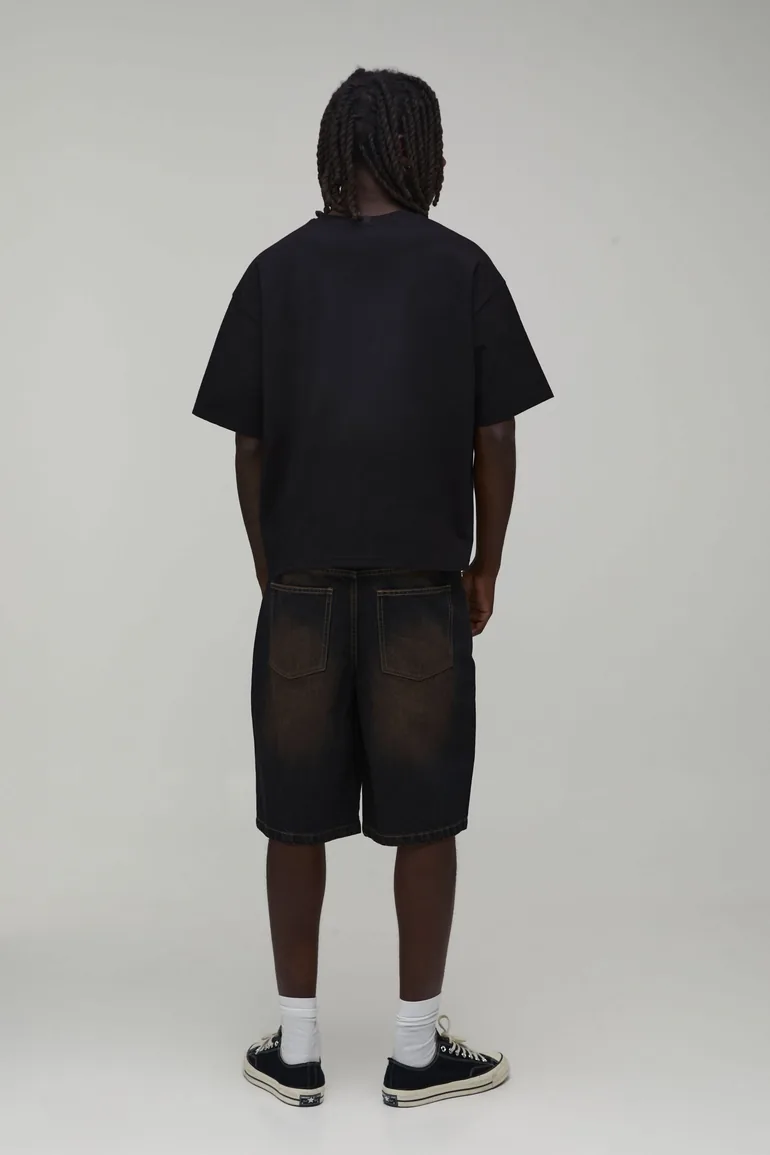 شورت   بوهو مان كحلي بقصة عريضة - 1