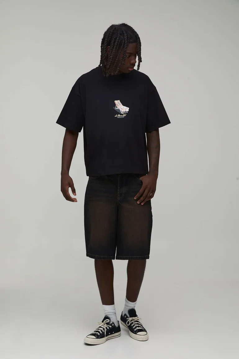 شورت   بوهو مان كحلي بقصة عريضة - 2