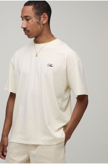 Oversized Football Heritage Print T-Shirt - ecru