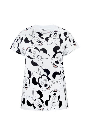 Minnie Mouse Womens/Ladies Boyfriend Fit T-shirt - White/Black