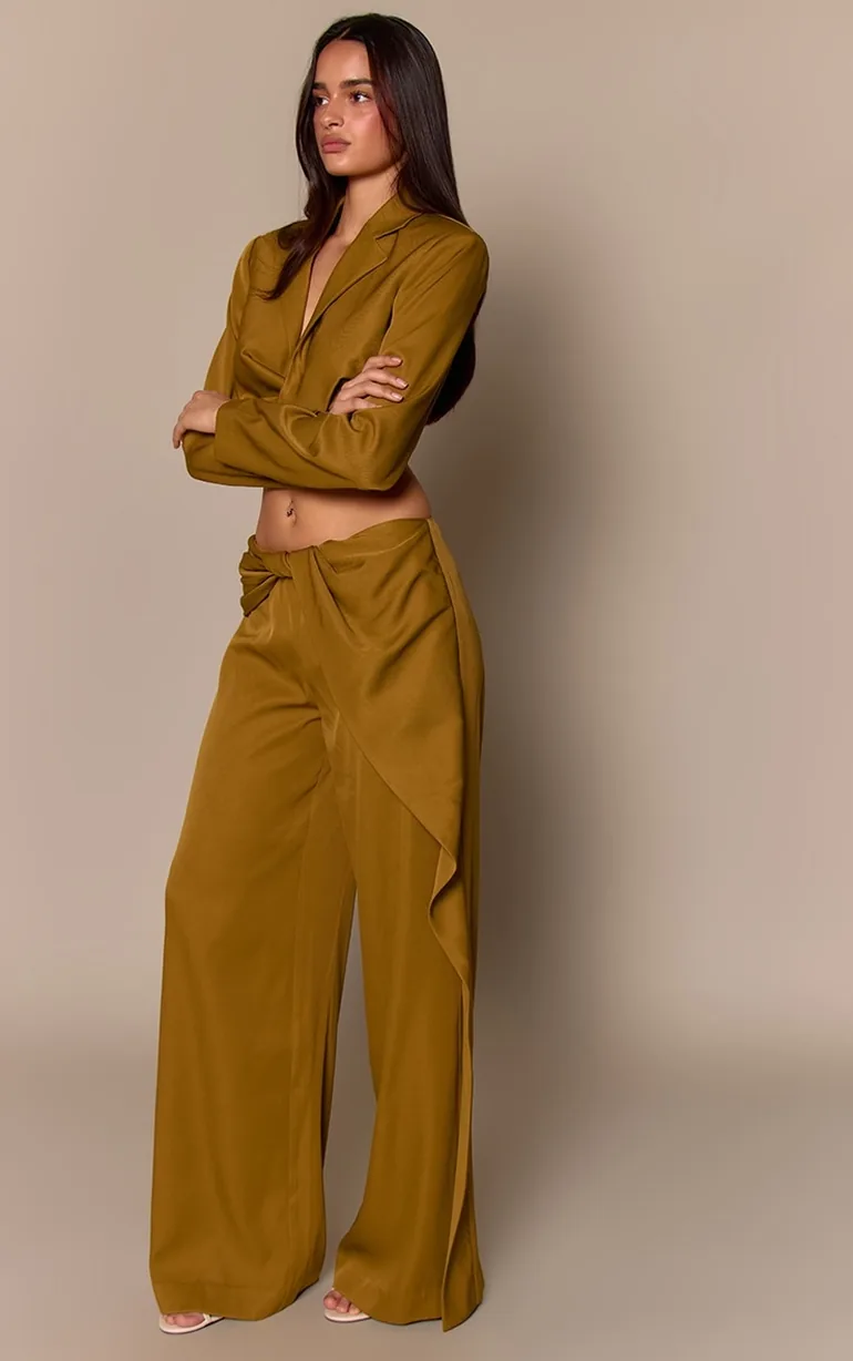 Chartreuse Twist Detail Trousers