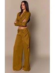 Chartreuse Twist Detail Trousers