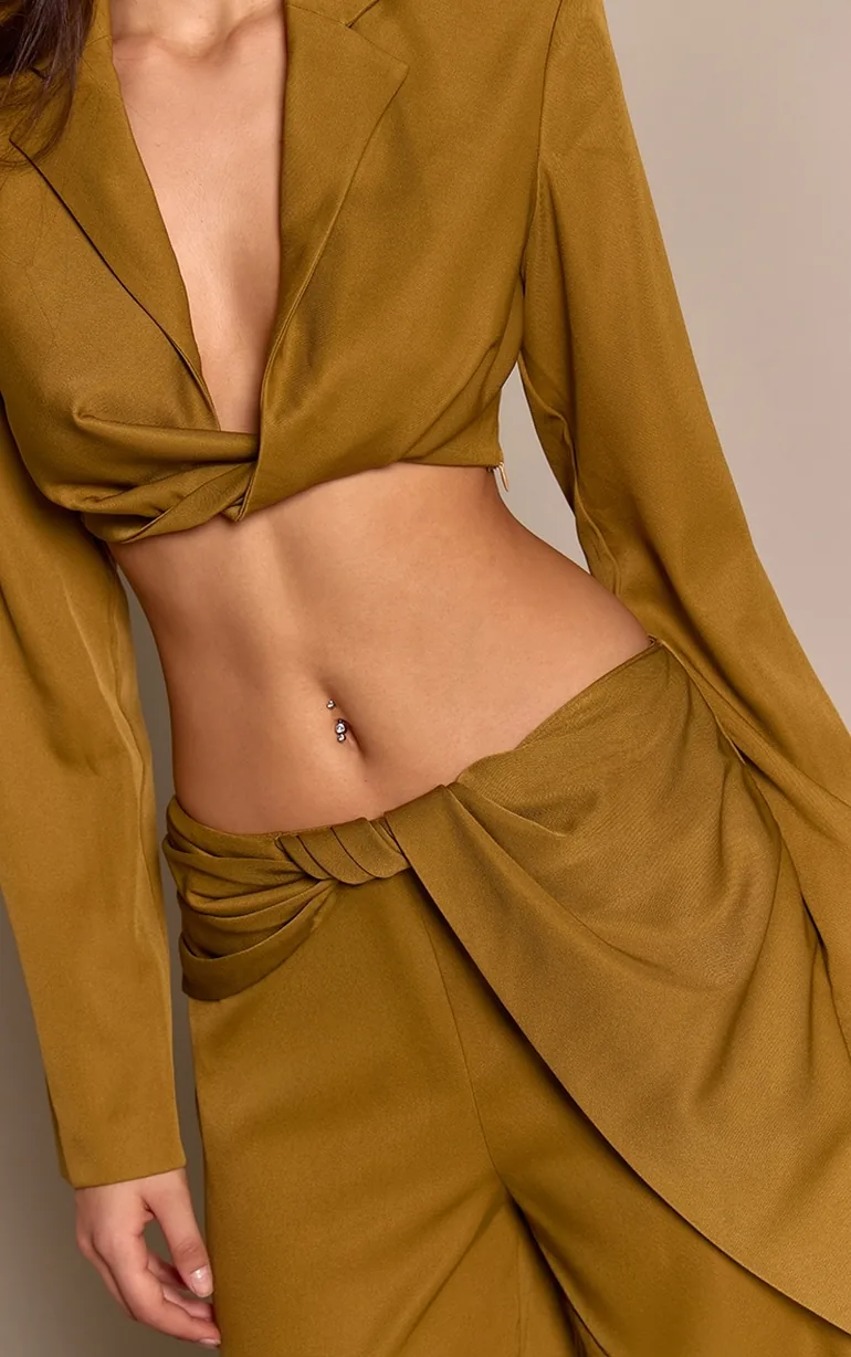 Chartreuse Twist Detail Trousers - 3