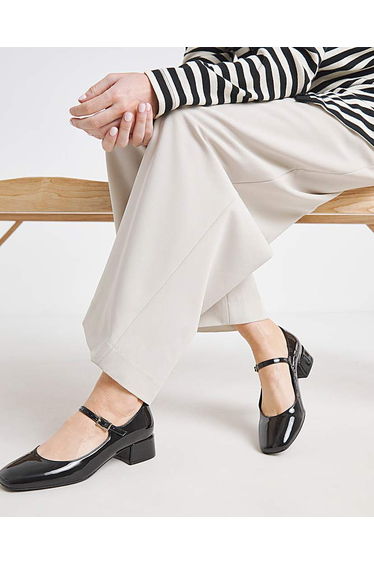 Low Block Heel Mary Jane Extra Wide