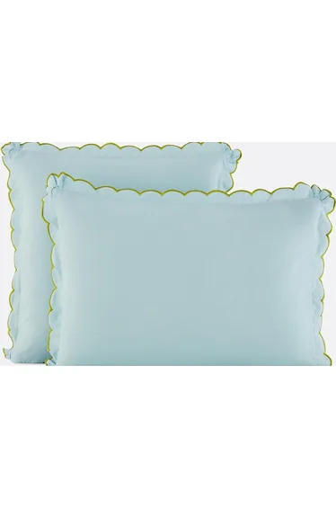 غطاء وسادة بقطن مغسول سادة