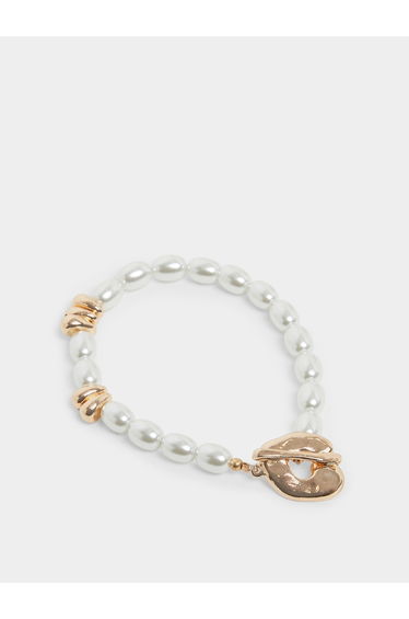 Faux Pearl Toggle Bracelet