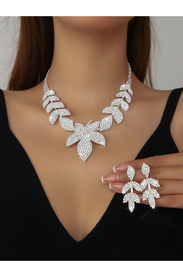 Pack of 2 - Rhinestone Necklace and Earrings