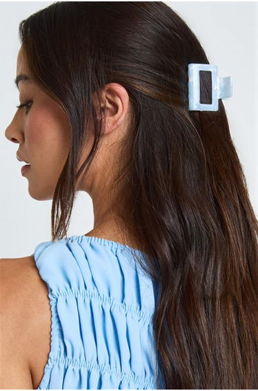Chocolate and Baby Blue Mini Claw Clip 2 Pack - multi