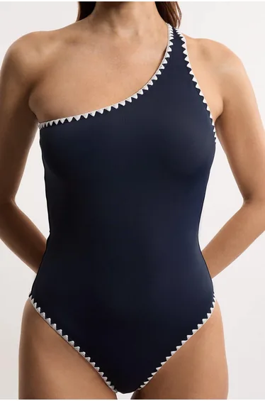 بدلة سباحة بكتف واحد بفتحات