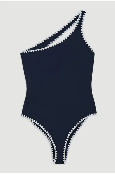 بدلة سباحة بكتف واحد بفتحات