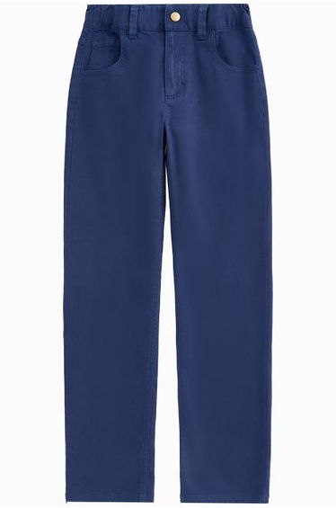 Unisex Casual Denim Pants - Classic Regular Cut With Pockets And Button-Zipper Closure