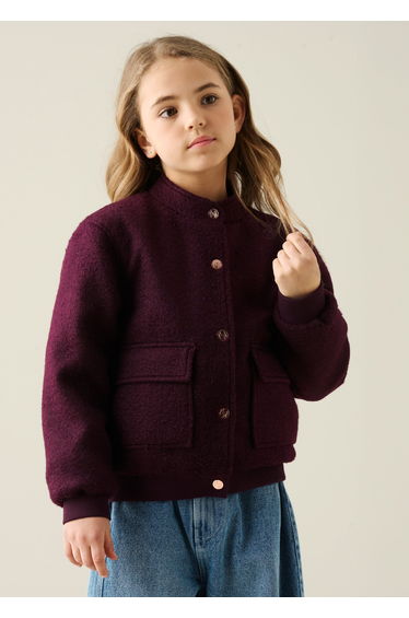 Brodie Boucle Jacket - Burgundy