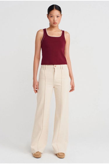 Dilvin Women's Ribbed Cotton Cami Blouse