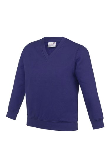 AWDis Academy Childrens/Kids Junior V Neck School Jumper/Sweatshirt - Purple
