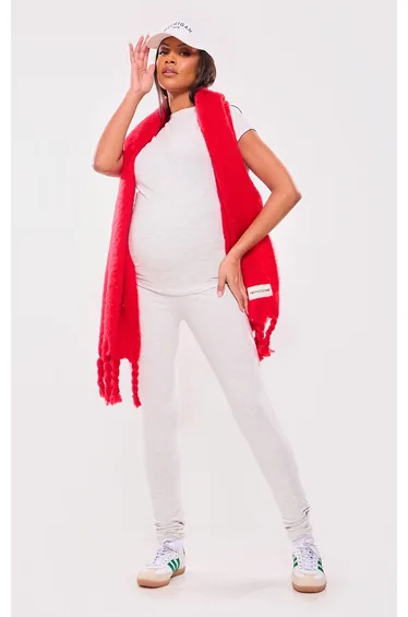 Maternity Oatmeal Marl Over The Bump Leggings