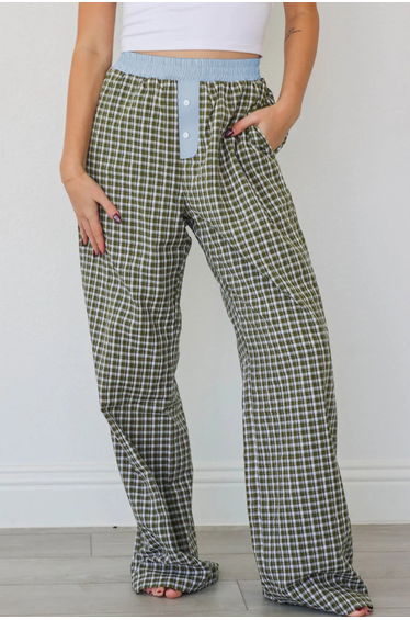 Lvness Brown Preppy Gingham Boxer Pants product thumbnail 2