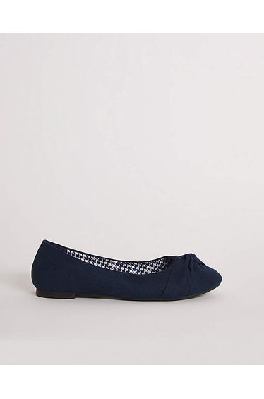 Twist Front Ballerina Shoes Wide Fit