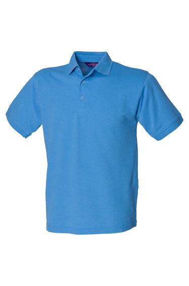 Henbury Mens Short Sleeved 65/35 Pique Polo Shirt - Mid Blue