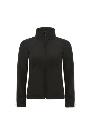 B&C Womens Hooded Premium Softshell Jacket (Windproof, Waterproof & Breathable) - Black