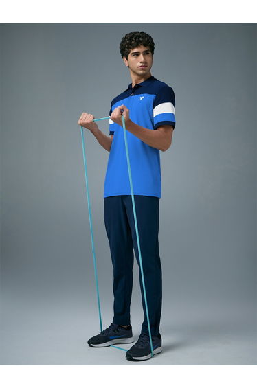 Men Slim Fit Color Block Pique Polo