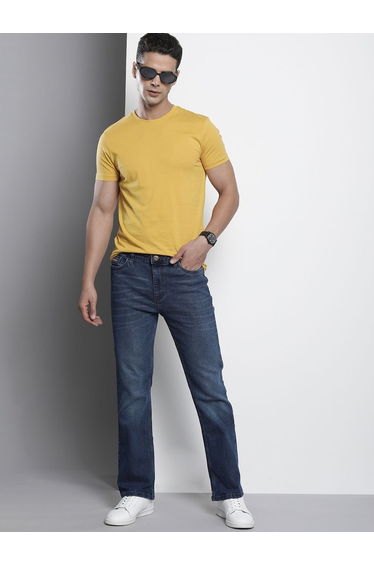 Men Bootcut Fit Solid Jeans