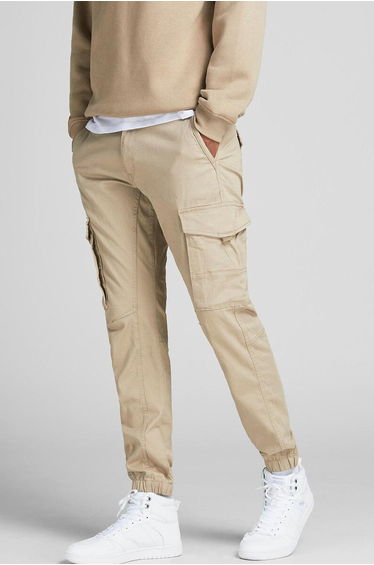 Paul Flake Cargo Trousers in Stretch Cotton and Slim Fit