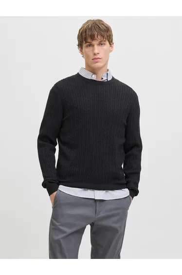 JJEEMIL Textured Cable Knit Sweater