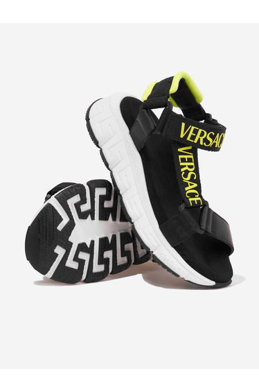 Kids Logo Strap Sandals in Black