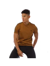 Men's Fred Perry Contrast Tape Ringer T-Shirt in Yellow - 3