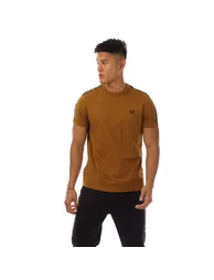 Men's Fred Perry Contrast Tape Ringer T-Shirt in Yellow