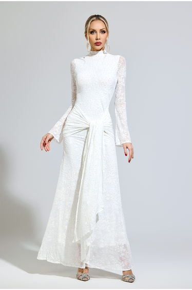 Olga White Diamond Maxi Dress
