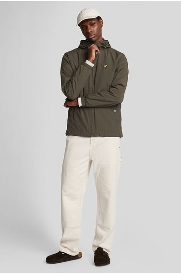 Zip Through Hooded Jacket Olive