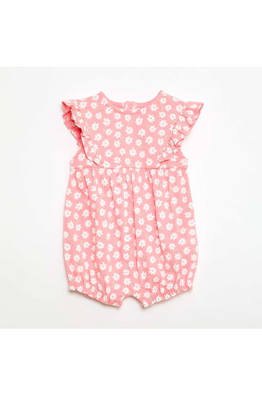 Printed Cotton Romper PINK