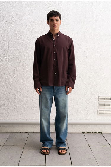 GIESTO Cotton Oversized Button-Up Shirt