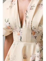 Delight | Lemon Print Plunge-Neck Ruffled Mini Dress - 6