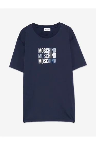 Moschino Kids Logo T-Shirt in Navy