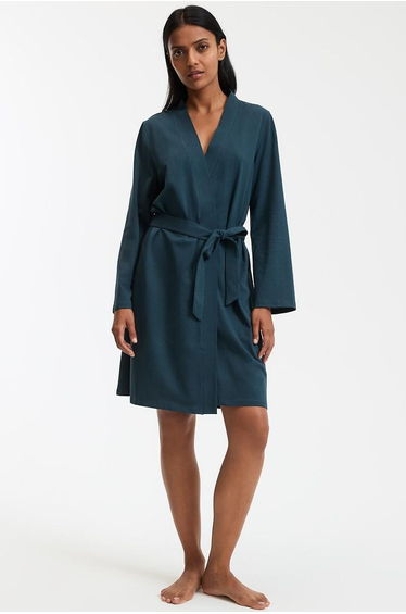 Plain Cotton Jersey Knit Bathrobe